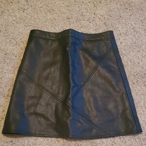 Black Faux Leather Skirt